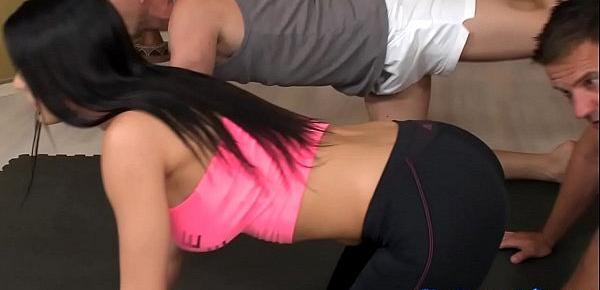  Yoga babe assfucked and jizzed in mouth